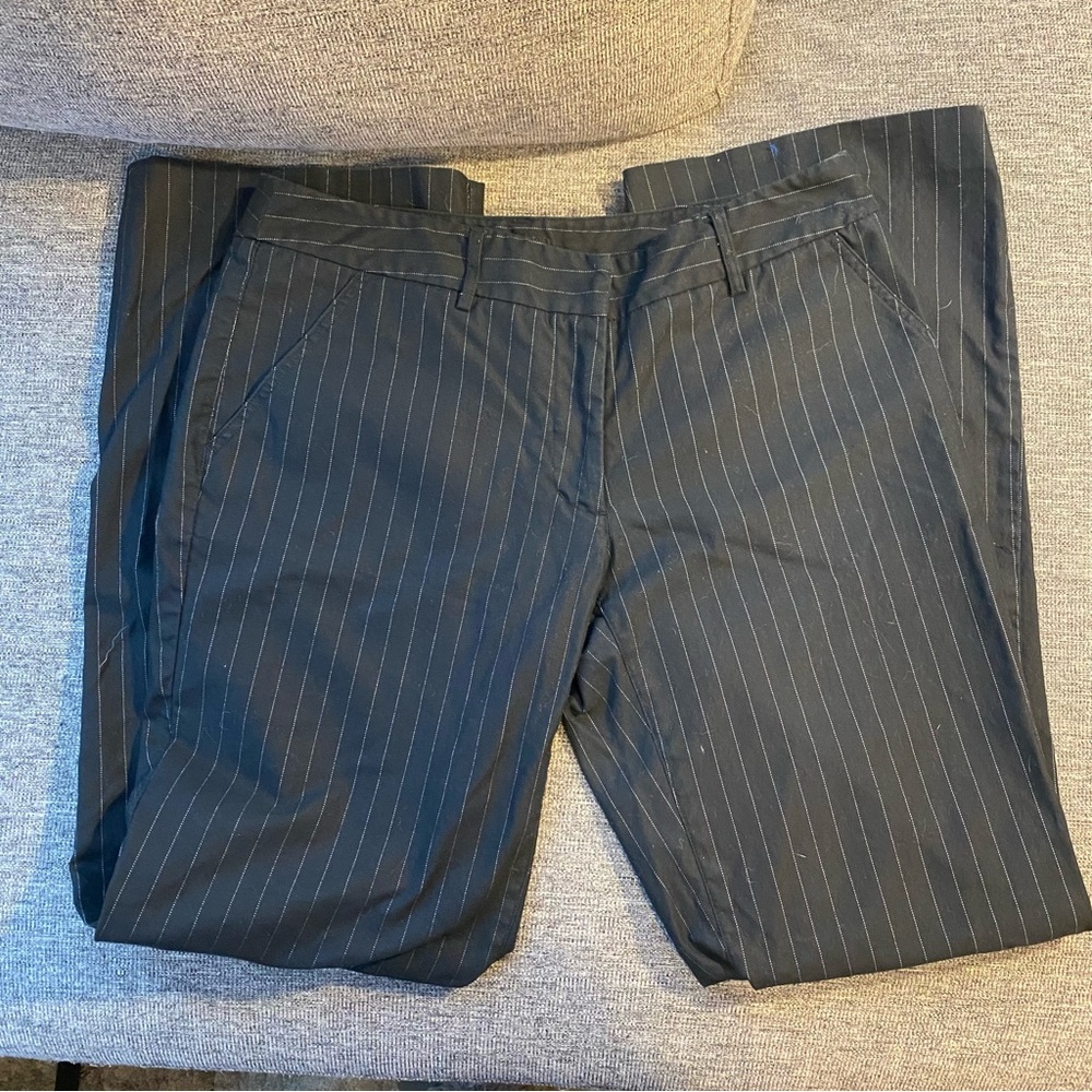 Mossimo Black Pinstripe Trouser Pants, Size 8